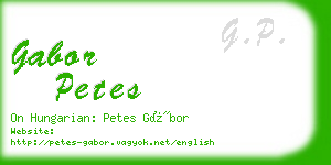 gabor petes business card